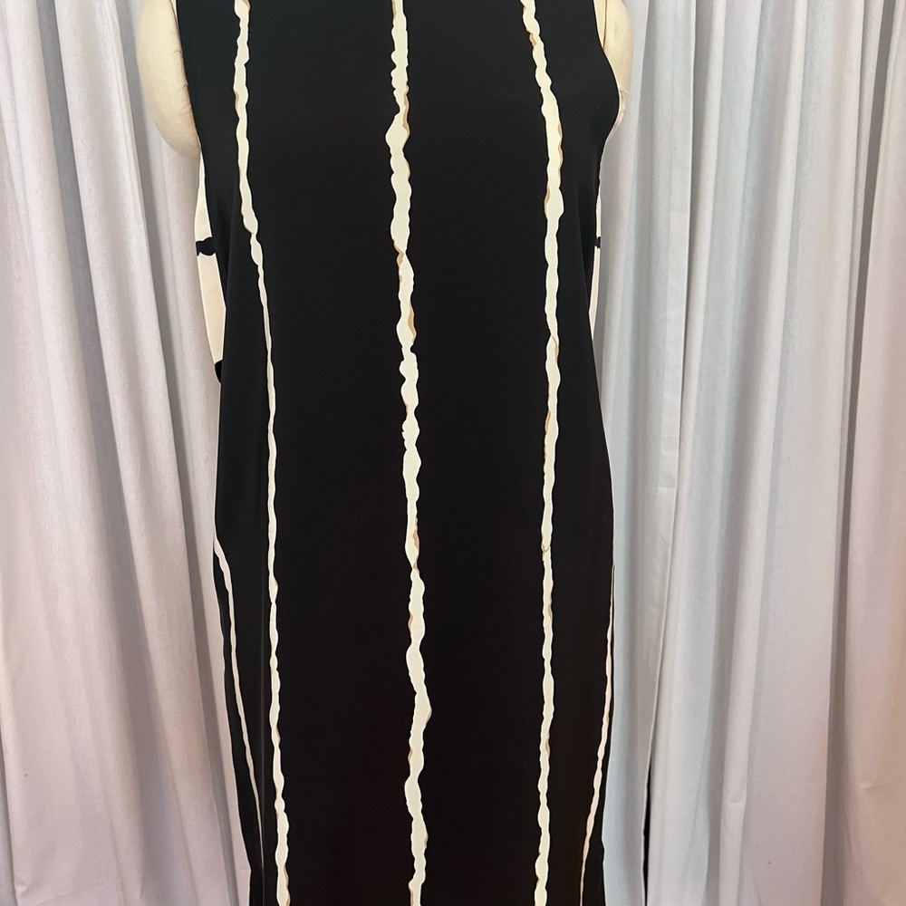 Derek Lam 10 Crosby st Silk Black and White Striped Dress